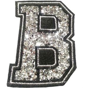 Écusson Patch Badge strass Brodé ecusson lettre alphabet thermocollant " B 8-10 cm " (B2SEE LTD avec TVA francaise et livraison LaPoste, neuf)