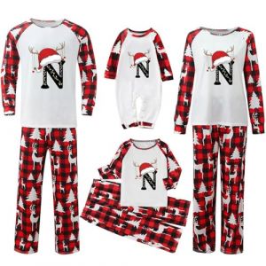 WVONIF Pyjama Noel Famille Chaud Et Doux Pyjama No&euml;l Pyjamas Maison Costume Ensemble for Famille Homme Femmes, Sleepwear Pjs Set Deguisement Pere Noel Sexy Homme (N,S) (BAULMD（90% Big Promotion Without Discount Code ）, neuf)