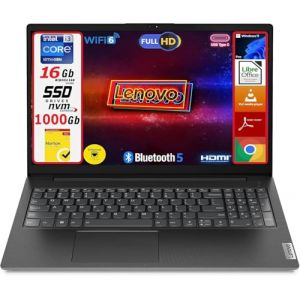 Lenovo Ordinateur portable V15 G4, processeur Intel i3 de 13 Th Gen, écran portable 15,6" Full HD, 16 Go RAM DDR4 3200 MHz, 1000 Go (1 To) SSD NVMe, Windows 11 Pro, Norton AntiVirus Plus (1 An) - (PcPerformanceStore, neuf)