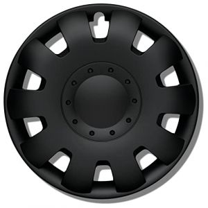 Enjoliveurs Noirs Mat 13 Pouces - Lot de 4 enjoliveurs de 13 &agrave; 16 Pouces - Neptun pour la Plupart des Marques de Voitures et Jantes en Acier - Enjoliveurs Noirs ou argent&eacute;s (Kuglo, neuf)