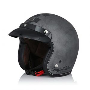 ORIGINE Casque Jet de Moto Vintage Casque Scooter Rétro de Moto Homologué ECE (Scacco Silver Matt,L) (H&H Sports Protection srl, neuf)