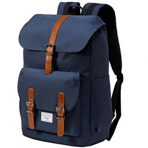 Kasgo Sac &agrave; Dos Homme Femme Grand Antivol Sac a Dos Ordinateur 15,6 Pouces Imperm&eacute;able Vintage Cartable Garcon Fille Ados pour Travail Affaire Voyage &Eacute;cole Bleu (KASGOSHOP, neuf)