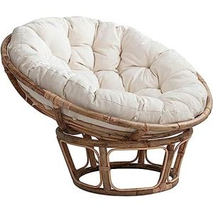TDHLW Coussin papasan, Coussin de siège Rond, Coussin de Chaise balançoire imperméable, Coussin de Chaise à Bascule extérieur pour Balcon intérieur,Beige,120 * 120CM/47 * 47IN (HAI flagship store, neuf)