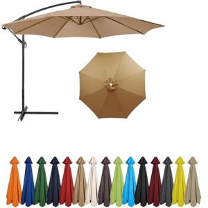 BLGVGKLPNT Toile de Rechange pour Parasol 4,0-2,0 M&egrave;tres 6/8 Baleines, Ext&eacute;rieur Auvent de Remplacement,Toile Parasol, Auvent de Remplacement Parasol d&eacute;port&eacute; (8ribs:4m/13.1ft,Brown A) (BLGVGKLPNT已注册品牌, neuf)