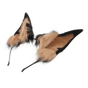 Ipetboom Oreilles de Chien Fourrure R&eacute;alistes Serre-t&ecirc;te pour Chiot Adulte D&eacute;guisement Cosplay pour Halloween No&euml;l F&ecirc;te Oreilles Doberman (Cowan Micro, neuf)