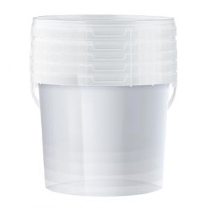 POSH Seau de 5 l - En plastique transparent - Qualité alimentaire - Anti-fuite - Inodore - Robuste, stable et hermétique - Seau avec anse (5, 5 l) (Posh Sp. z o.o., neuf)