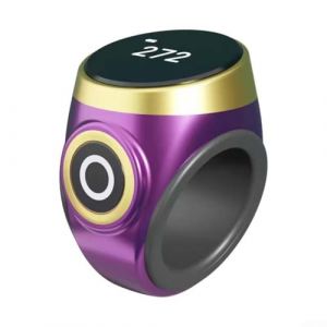 HpLive Bague de compteur de doigts, bague intelligente réglable et étanche : compteur de doigts pour rappels de prière (violet) (Focuslifeshop-eu, neuf)