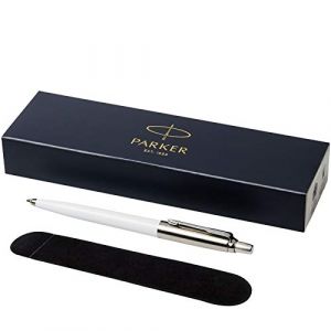 PARKER - Stylo &agrave; bille Jotter avec &eacute;tui en velours dans une bo&icirc;te cadeau - encre noire - blanc (Europens, neuf)