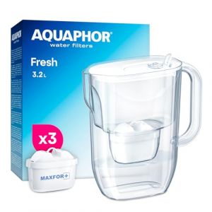 AQUAPHOR Fresh Carafe Filtrante avec (3) Filtre &agrave; Eau Maxfor+ (Blanc) (AQUAPHOR France, neuf)