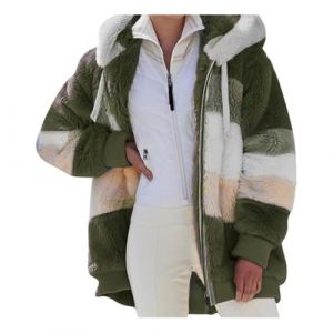 VDDTAGAM Vetement Femme Jacket Femme Doudoune Femme Longue Veste Ski Femme Veste Polaire Femme Sans Capuche Poncho Polaire Veste Femme Mi Saison Hoodie Femme Veste Femme Pull Hiver Fem(Army Green,L) (VDDTAGAM, neuf)