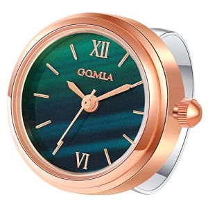 JewelryWe Bague Montre,Montre &agrave; Bague &Eacute;tanche Femme - Montre &agrave; Doigt Bo&icirc;tier Rond Simple et &agrave; la Mode Cadran &agrave; &Eacute;chelle de Chiffres Romains (Rose Or) (JewelryWe Bijoux, neuf)