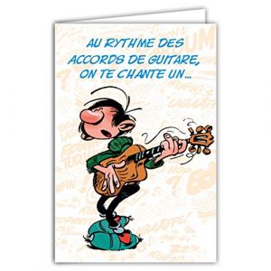 Gaston Lagaffe Carte Anniversaire Guitare Musique Avec Enveloppe Illustr&eacute;e 17,5x12cm - Avec Enveloppe Illustr&eacute;e 17,5x12cm - Fabriqu&eacute; en France - GLCT-0155 (A.F.W., neuf)