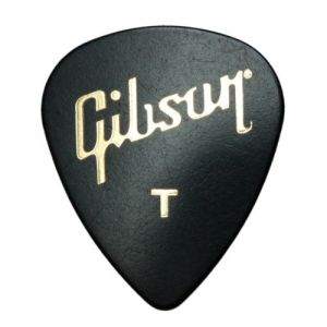 Lot de 12 m&eacute;diators fins standard Gibson pour guitare dans une bo&icirc;te pratique en &eacute;tain (Dirty Riffs Guitar Shop, neuf)