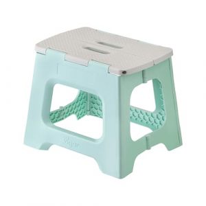 Vigar Tabouret Marchepied Compact Pliable, Tabouret Marchepied 27 cm pour Adultes jusqu'à 150 kg, Tabouret Léger, Tabouret Marchepied Pliant Antidérapant, Bleu Clair (Casa Vigar SL, neuf)