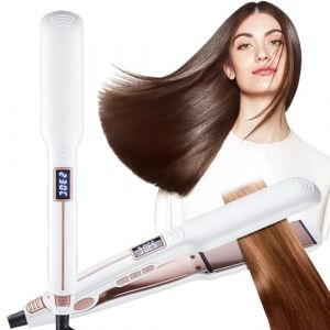 Fer à Lisser, Lisseur Cheveux Portable Voyage Lisseur de cheveux ionique, avec écran LCD, Température Réglable, 10″ Chauffage Rapide, 60 Minutes Arrêt Automatique, Lisseur Staight,Curl Brilliance (KUN-VEGY Trade 2000 Kft, neuf)