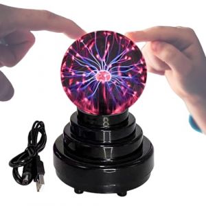 Lampe Boule &agrave; Plasma - Boule &Eacute;lectrique Rechargeable USB | Lampe de Bureau Activ&eacute;e par le Son, Sph&egrave;re Plasma &Eacute;lectrostatique, Jouet Fantaisie pour enfant et Adultes, D&eacute;coration Interactive et Ludique (utiaesg, neuf)