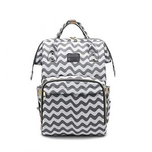SONARIN Multifonction Sac à Dos à Langer Bébé étanche Avec poussette sangle,Grande Capacité,Sac à Couches,Organisateur de Sac à Dos de Voyage,Film Transparent Anti-Sale,Idéal Cadeau(Gris/Blanc) (SONARIN FR, neuf)