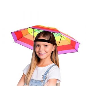 SULIUDAJI 1 Pc Chapeau Parapluie de Tete Casquette Parasol Anti-UV Adulte Enfant Chapeau Festival Chapeau Portable Imperm&eacute;ables Mains Libres Parapluie Chapeau (UAB WSVLKE LT, neuf)