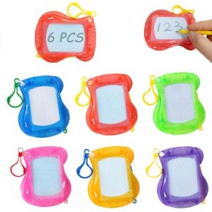 Felly 6 Pièces Mini Ardoise Dessin Magnétique pour Enfants, Effacable Planche à Dessin Magique, Portable Backpack Porte-Clés, Jouet Pinata Educatif, Cadeaux de Fête Noël Anniversaire Garçons et Filles (HC Direct, neuf)