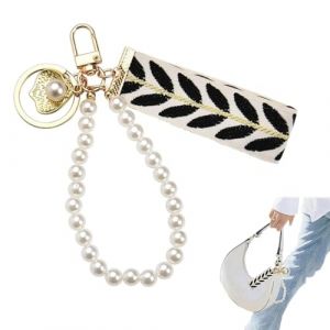JRYXDS Porte-Clés Avec Perles En Forme De Fleur, Pendentif De Sac Pour Femme,Porte-Clés Pour Filles, Porte-Clés Décoratifs(Noir) (xupeipeiouzhoudianpu, neuf)