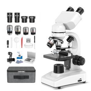 Microscope Compos&eacute; Binoculaire pour Adultes et Enfants: Microscope Professionnel 40X-1000X avec Platine M&eacute;canique et Double LED - Mallette de Transport pour &Eacute;tudiants Lab L'&eacute;cole et L'maison L'&eacute;ducati (WR COMPANY, neuf)