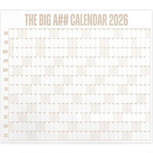 Big A## Calendrier mural 2026 effa&ccedil;able &agrave; sec, 1,2 m, multicolore &ndash; Planificateur annuel avec &eacute;tiquettes &agrave; code couleur pour le suivi des objectifs et l'organisation (kaki) (KA KE LI MAO YI, neuf)