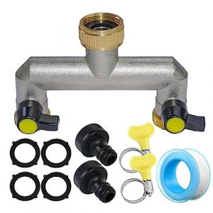 RoseFlower 2 Voies Raccord de Tuyau D'arrosage, Adaptateur Tuyau Arrosage en Laiton de 3/4" - Hose Splitter Valves plomberie pour l'irrigation du Jardin, Robinet Extérieur et Minuteries d'Arrosage (BrightLearnMarketEU, neuf)