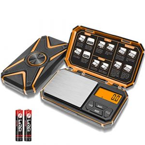 Balance de Précision 1000g/0,1g, Balance de Poche, Balances de Bijoux, Petite Balance Grammes, Balance Herbes, Portable Balances Poudre de Cuisine Numérique Voyage (pile incluse)- Orange (UNI Direct-FR, neuf)