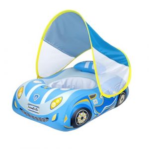 Swimbobo Flotteur de piscine gonflable pour tout-petits avec si&egrave;ge, avion, pirates, requins, voiture pour enfants (voiture de sport bleue) (EU Swimbobo, neuf)