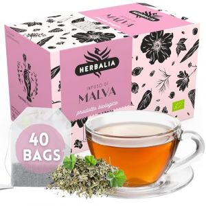 HERBALIA - Tisane à la Mauve en Sachets, Coffret d'Infusion à la Mauve de 40 Sachets Sans Agrafes, 40 g de Mauve pour Infusions et Tisanes (Family At Home, neuf)