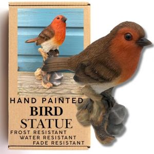 Ornements de Jardin Robin 20,5 cm pour l'extérieur - Cadeaux Robin - Superbe détail Robin Robin pour Une Utilisation intérieure et extérieure - Ornements Robin Rouges résistants aux intempéries (Greyhawk Trading UK, neuf)
