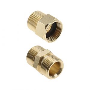 EMSea 2pcs Adaptateur M22 14mm Mâle à M22 14mm Femelle/Mâle Laiton pour Tuyau de Nettoyeur Haute Pression 4500PSI (EMC_Store, neuf)