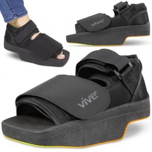 Vive Chaussures post-op&eacute;ratoires compens&eacute;es &ndash; Bottes de d&eacute;chargement pour douleurs au talon ou &agrave; la cheville &ndash; R&eacute;cup&eacute;ration m&eacute;dicale du pied pour chirurgie osseuse ou des tissus mous, fracture (taille (whtblue, neuf)