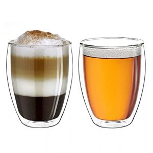 Creano Verre Thermique XXL à Double paroi 400 ML, Verre à Double paroi Extra Large résistant à la Chaleur en Verre Borosilicate, Verres à café, thé, Latte Macchiato, Lot de 2 (Creano, neuf)