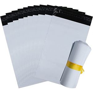 10 Enveloppes Plastique Blanches Opaques, Pochettes d'Expéditions, 25 x 35 cm - Solide, Inviolable et Imperméable (Samo Distribution, neuf)