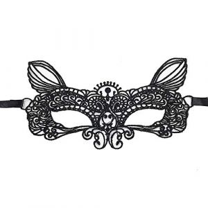 Jamron Femmes Sexy Noir Masque de Dentelle pour Mascarade Halloween F&ecirc;te Bal de Promo Carnaval Masque D&eacute;guisement SN07830 Elfe (No.7 Fashion House, neuf)