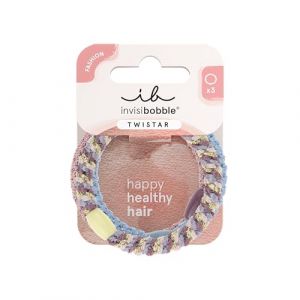 invisibobble - TWISTAR Lavender Braids - 3x &eacute;lastiques violets effet tress&eacute; - Maintien doux, s&ucirc;r & confort optimal - Hair Ties pour femmes & filles - Look tendance, respect des cheveux (New Flag GmbH, neuf)