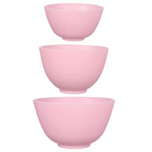 TOPBATHY Bol M&eacute;langeur pour Masque Facial 3 Pi&egrave;ces en Plastique Solide Tasses Antid&eacute;rapantes pour Soins de Beaut&eacute; et Fabrication d'Huiles Capillaires Maison (Parham Ring, neuf)