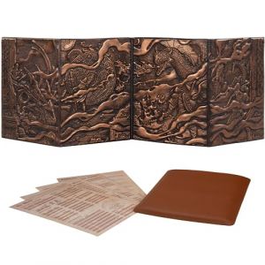 Écran Maître de Jeu DND 5e - Écran du MJ / DM Screen D&D en Faux Cuir 3D avec Inserts Personnalisables - Donjon et Dragon/Dungeons & Dragons Accessoires de Maître de Jeu/Cadeau pour JdR/Jeu de Rôle (LYNX EU, neuf)