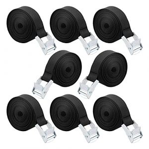 Lostwry Sangle d'Arrimage, 8 Pièces Sangle de Serrage à Cliquet Sangles de Verrouillage Sangle avec Boucle de Serrage Sangle de Fixation pour Moto Voiture, Porte Vélo Bagages 2,5 cm x 1 m (Linseray EU, neuf)