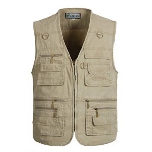 Gilet veste sans manches en coton multipoches pour Camping Chasse Pêche Photographie Homme,Gilet de plein air,Veste sans manches multi-poches pour hommes,Veste de sport devoyage,Photographie, pêche (xinshangtongheng, neuf)