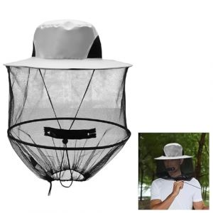 dellyy Chapeau Homme avec Moustiquaire, Chapeau Moustiquaire Gris pour l'Apiculture, la P&ecirc;che, le Camping, l'Alpinisme et les Voyages, Prot&egrave;ge des Piq&ucirc;res d'Abeilles et de Moustiques(Gris) (HUAFA99, neuf)