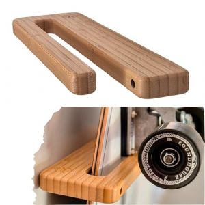 Enhanc3d Designs Support de skate vertical en bois de bambou - Design moderne et robuste - Crochet de skate mural - Support longboard mural - Conçu en Europe. (Rexvables SL, neuf)