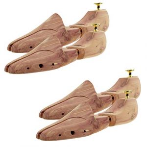 Sneakerprofi Lot de 2 paires d'embauchoirs en bois de cèdre véritable pour homme et femme avec double ressort, ajustement optimal et ventilation, Bois de cèdre naturel, 42-43 (hanjingkuajing, neuf)