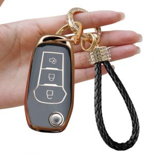 TTCR-II Yumzeco Coque en Silicone pour Cl&eacute; Voiture,3 Bouton Protection TPU Souple pour Cl&eacute; Compatible avec Ford F150 F250 Escort Kuga Ranger Mondeo,&Eacute;tui Housse pour Keyless T&eacute;l&eacute;commande-Noir (Yumzeco Yumzeco, neuf)