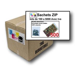 lot de 500 Sachets 150 x 200 mm fermeture zip Transparent. Sachet fermeture zip 15 x 20 cm 50u sac plastique compatible alimentaire et congélation de marque UNIVERS GRAPHIQUE REF UGS13-500. Facture avec T.V.A déductible (solutions-imprimerie, neuf)