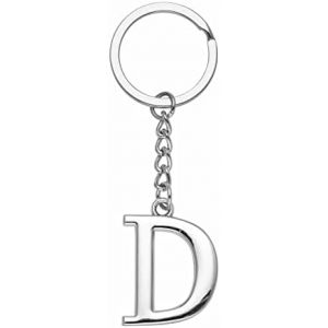LUODAN Cadeau Femme Homme Porte-cl&eacute;s, Argent A-Z 26 lettre initiale pendentif porte-cl&eacute;s-Cadeaux S&oelig;urs Amiti&eacute; Coll&egrave;gue Papa Marraine Parrain id&eacute;es Cadeaux Meilleur Ami Anniversaire (D) (hangzhoujiaranzhuangshicailiaoyouxiangongsi, neuf)
