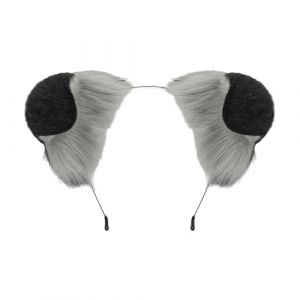 amangul Serre-tête réglable avec oreilles de chien - Accessoire de cheveux tendance - Accessoire de cheveux doux pour cosplay, fête, usage quotidien (noir gris) (dongguanshiyufenghanggzhongbiaoyouxiangongsi, neuf)
