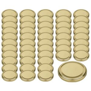 gouveo TO82 Lot de 50 couvercles de rechange en métal pour bocaux à confiture et bocaux à confiture Doré (flaschendiscount, neuf)