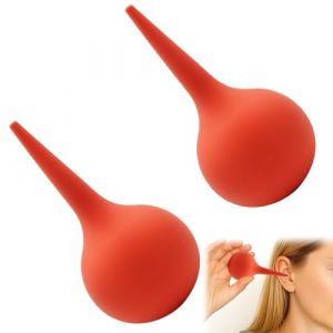 2 PCS Poire Oreille, Poire de Nettoyage D'oreille Doux,Poire Lavement Oreille-60 ml - Poire Oreille En silicone - Pour b&eacute;b&eacute;s, Enfants, Adultes - Rouge nettoyant Oreille Adulte (Mao Huihui, neuf)